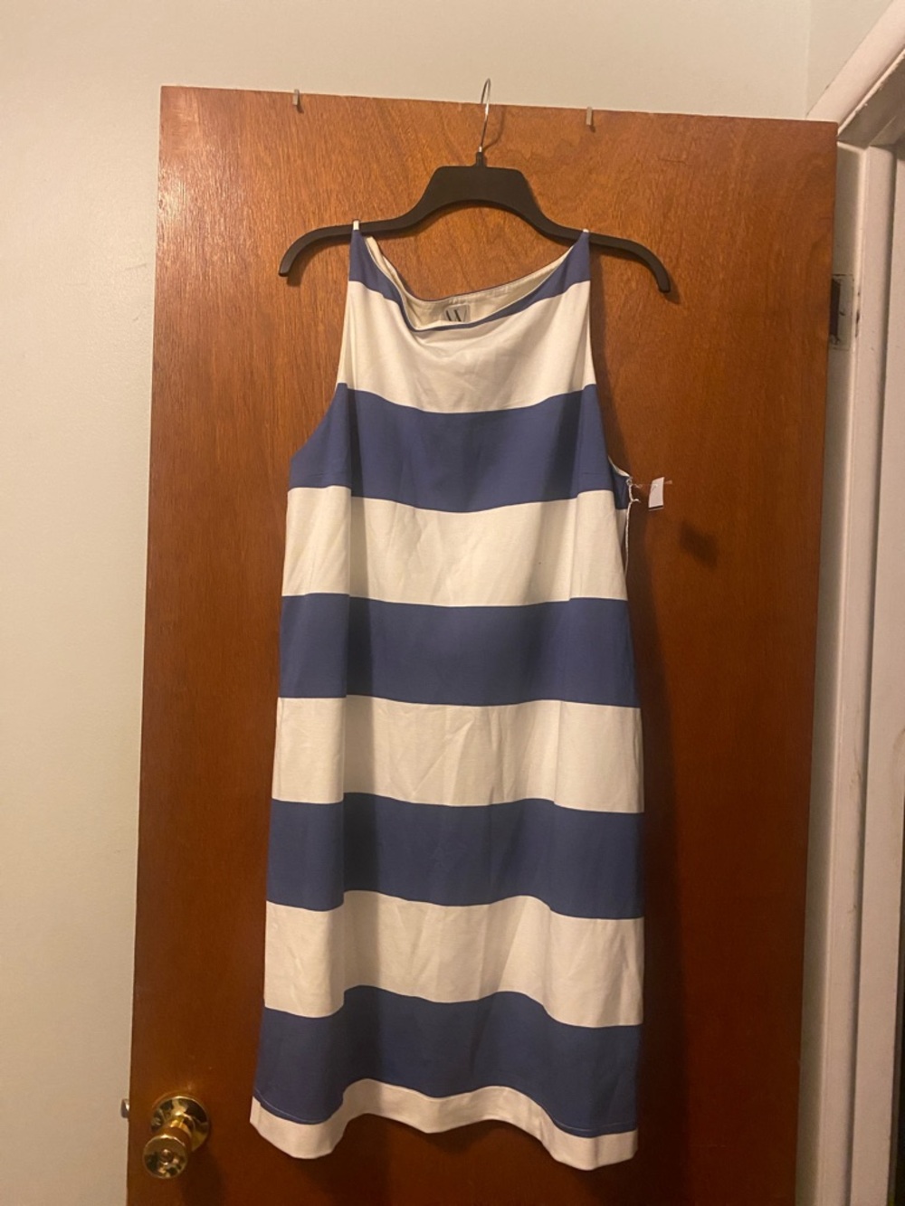 Worthington XL Blue and White Striped Sleeveless Shift Dress